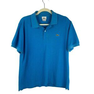 Lacoste Polo Shirt Men Blue Medium 4 Short Sleeves 100% Cotton Classic Alligator